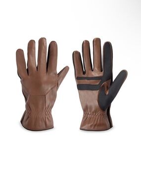 Isotoner Men's Color: COGNAC  genuine Leather Gloves size M new